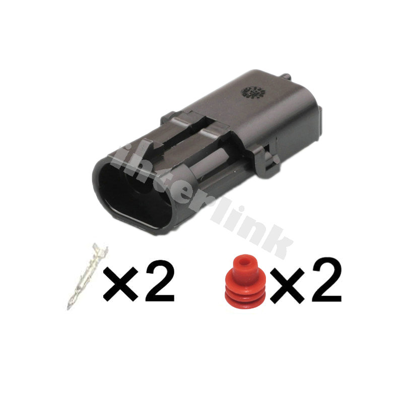 zásuvka Weather Pack obal kolíkov 2P