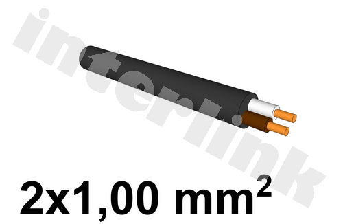 Kábel 2x1,00mm2 -  čierny balenie 100m