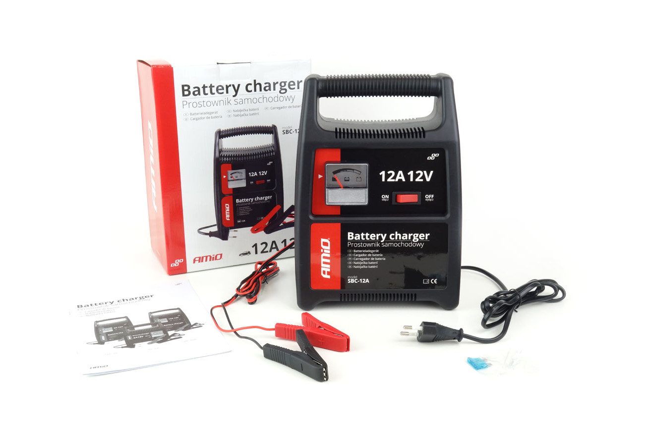 Nabíjačka auto/moto batérií 12A, 12V AMiO SBC-12A