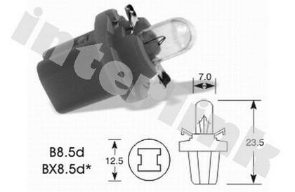 Žiarovka B8,5d 12V 1,2W