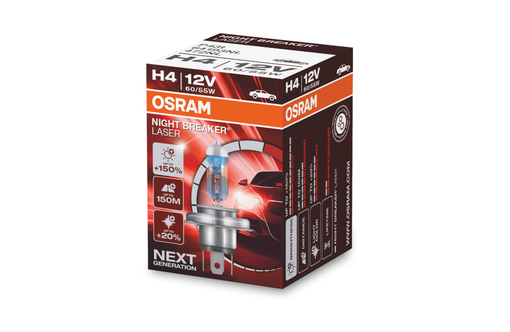 Žiarovka 12V 60/55W H4 OSRAM NIGHT BREAKER® LASER