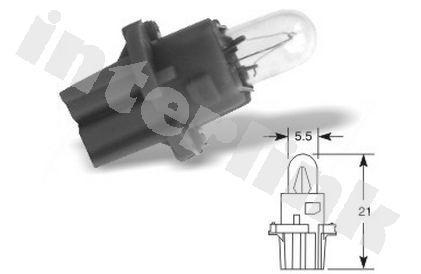 Žiarovka s plastovou päticou 12V 1,2W