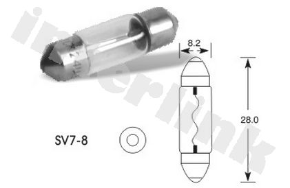Sulfitka - ø8,2x28 12V 3W