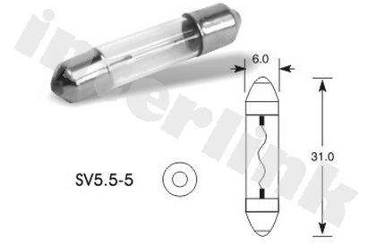 Sulfitka - ø6x31 12V 3W