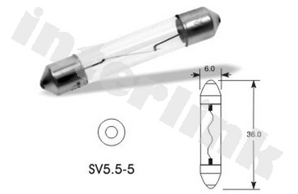 Sulfitka - ø6x36 12V 3W