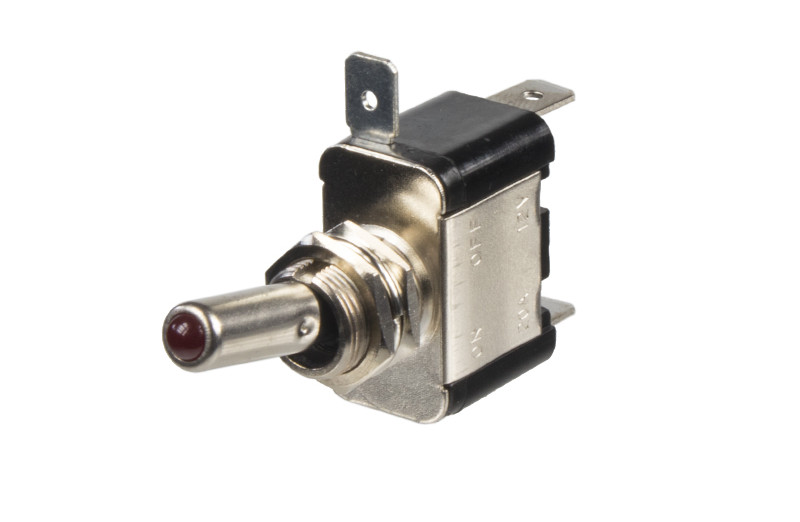 Páčkový spínač 12V 20A s červeným podsvietením