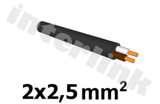 Kábel OWY 2x2,5mm2 čierny