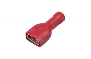Dutinka plochá izolovaná 6,3mm / 0,25-1,5mm2 - červená