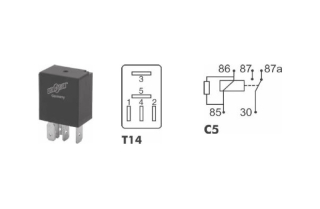 Mikrorelé prepínacie 24V 10/15A s odporom