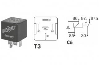 Relé prepínacie 12V 30/40A s diódou vodotesné