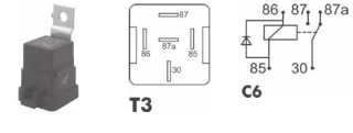 relé s lemom prepínacie s diódou 24V 10/20A vodotesné